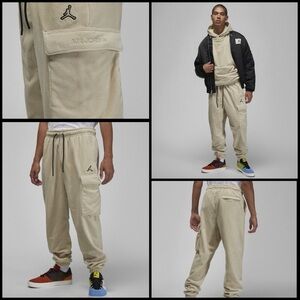 Jordan Essential Fleece Winter Cream Jogger Cargo Sweat Streetwear Pants Size S
